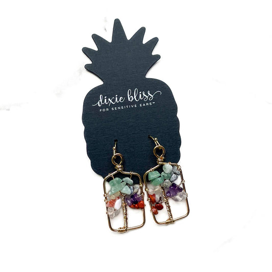 Deep Roots in Patchwork Stones Earrings