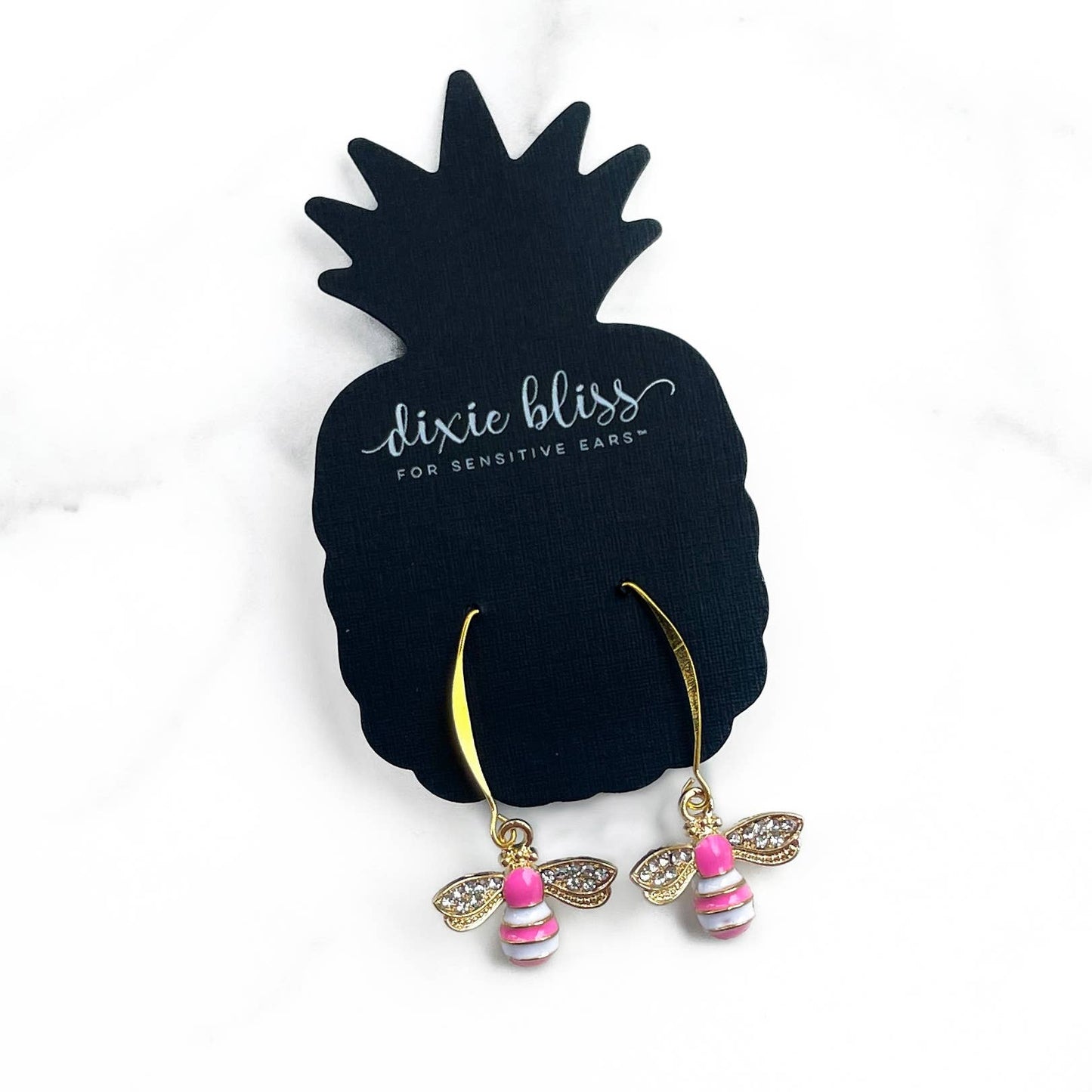 Pink Bee Earrings