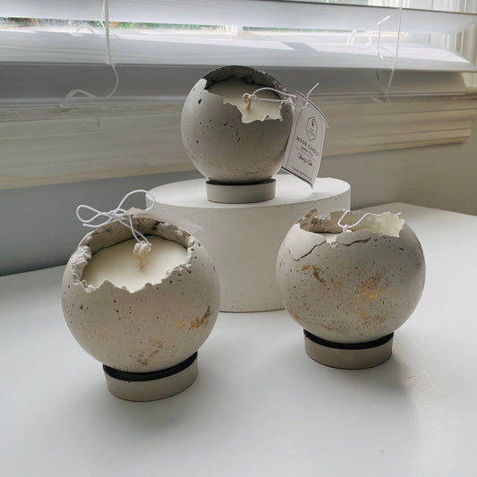 Mini Moon Candle | Sphere Concrete Candle
