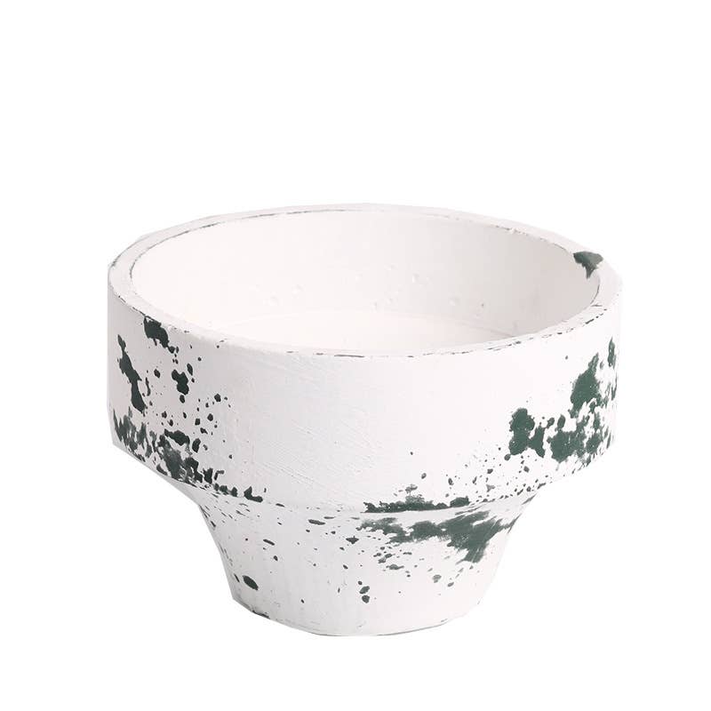 Mottled Cyan Cement Planter - Small