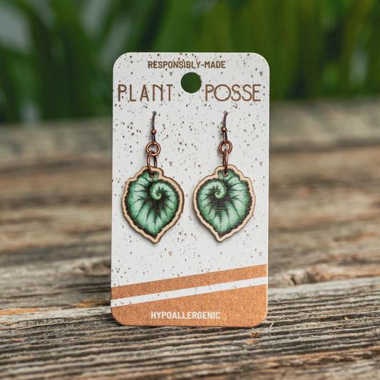 Escargot Begonia Dangle Earrings