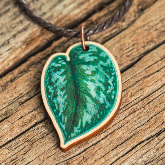Silver Satin Pothos Necklace