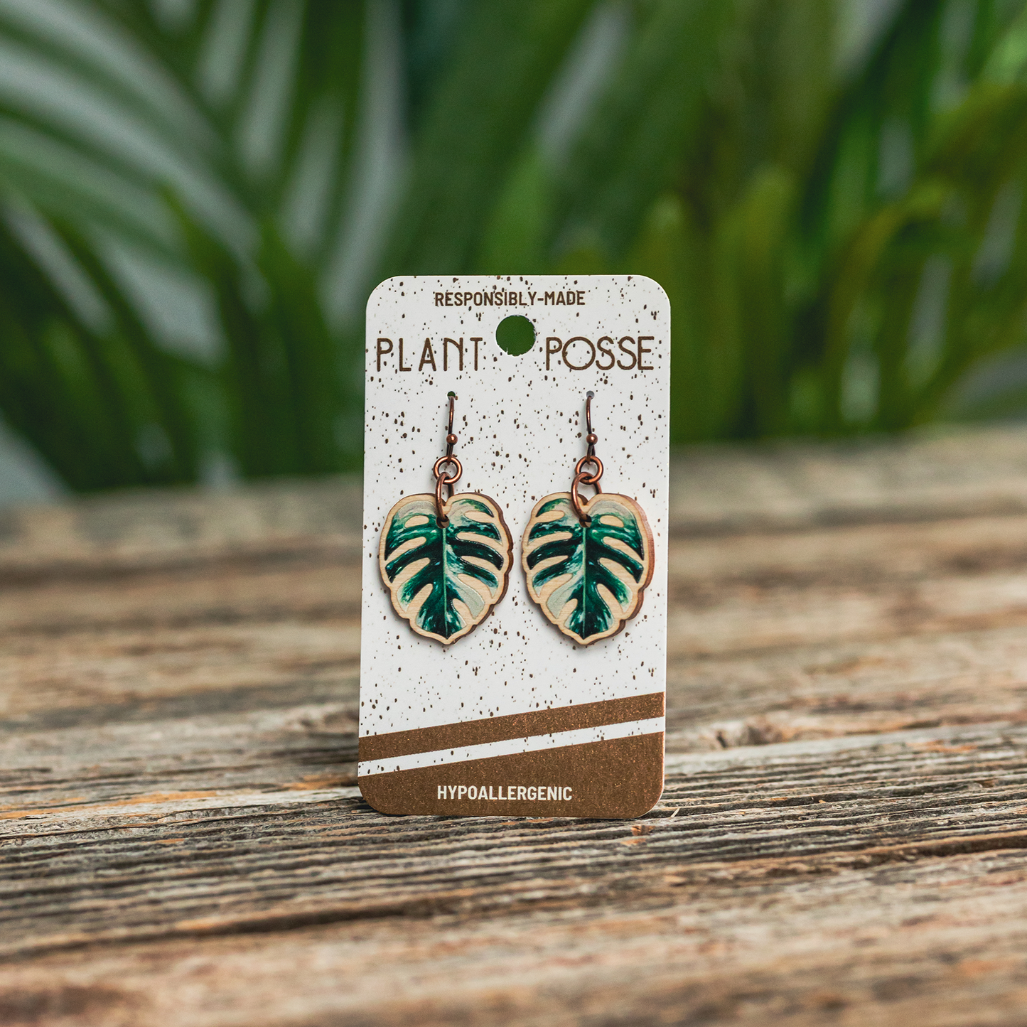 Thai Constellation Monstera Dangle Earrings