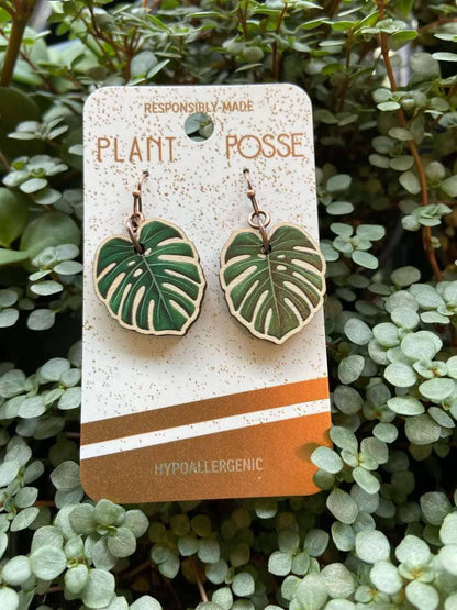 Monstera Dangle Earrings