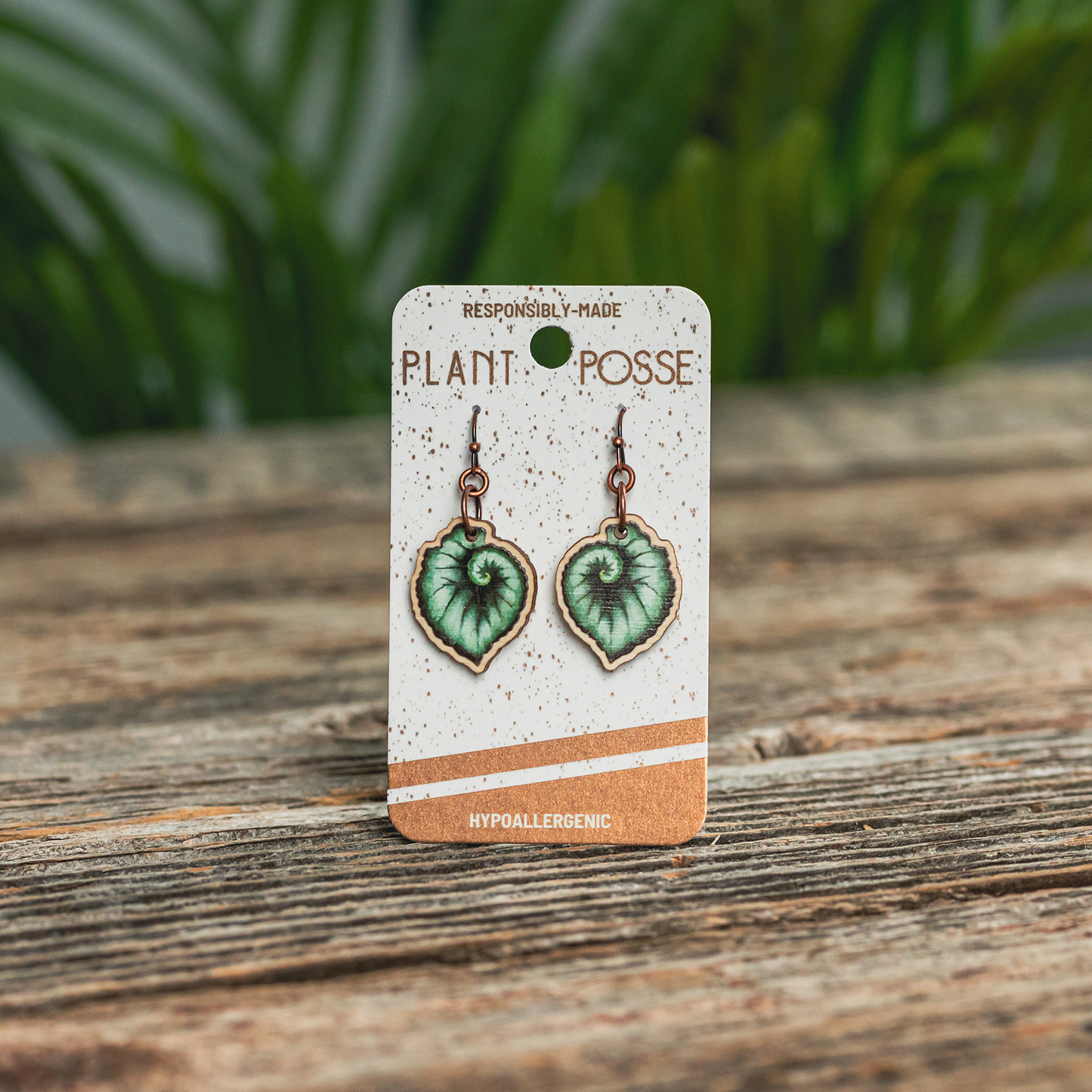 Escargot Begonia Dangle Earrings