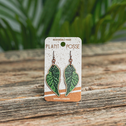 Polka Dot Begonia Dangle Earrings