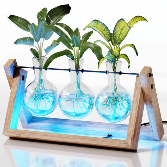 LED Hydroponic Vase Display - 3 Vase Bulbs