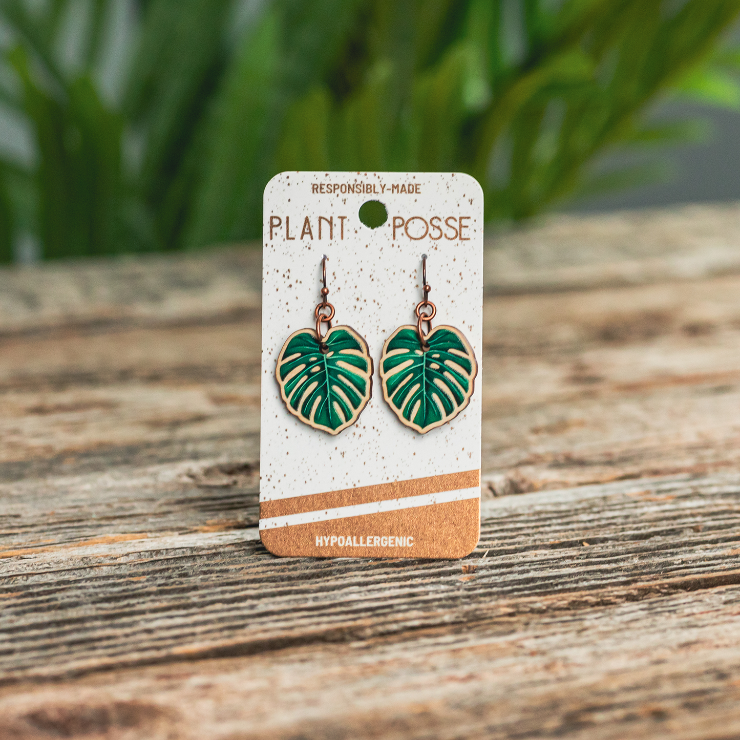 Monstera Dangle Earrings