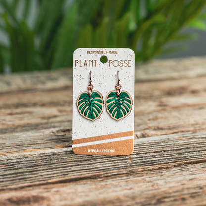 Monstera Dangle Earrings