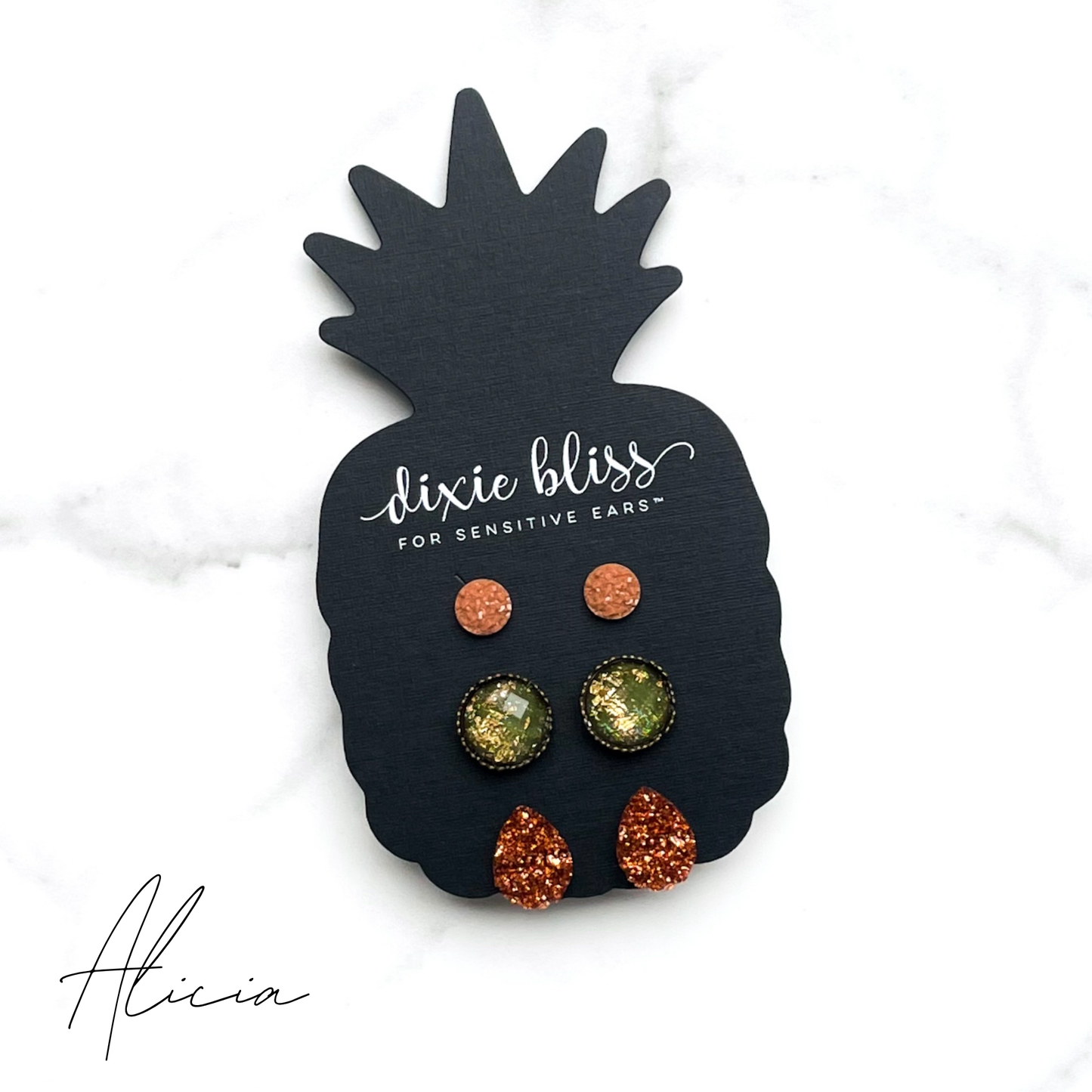 Earring Studs - 3 Sets