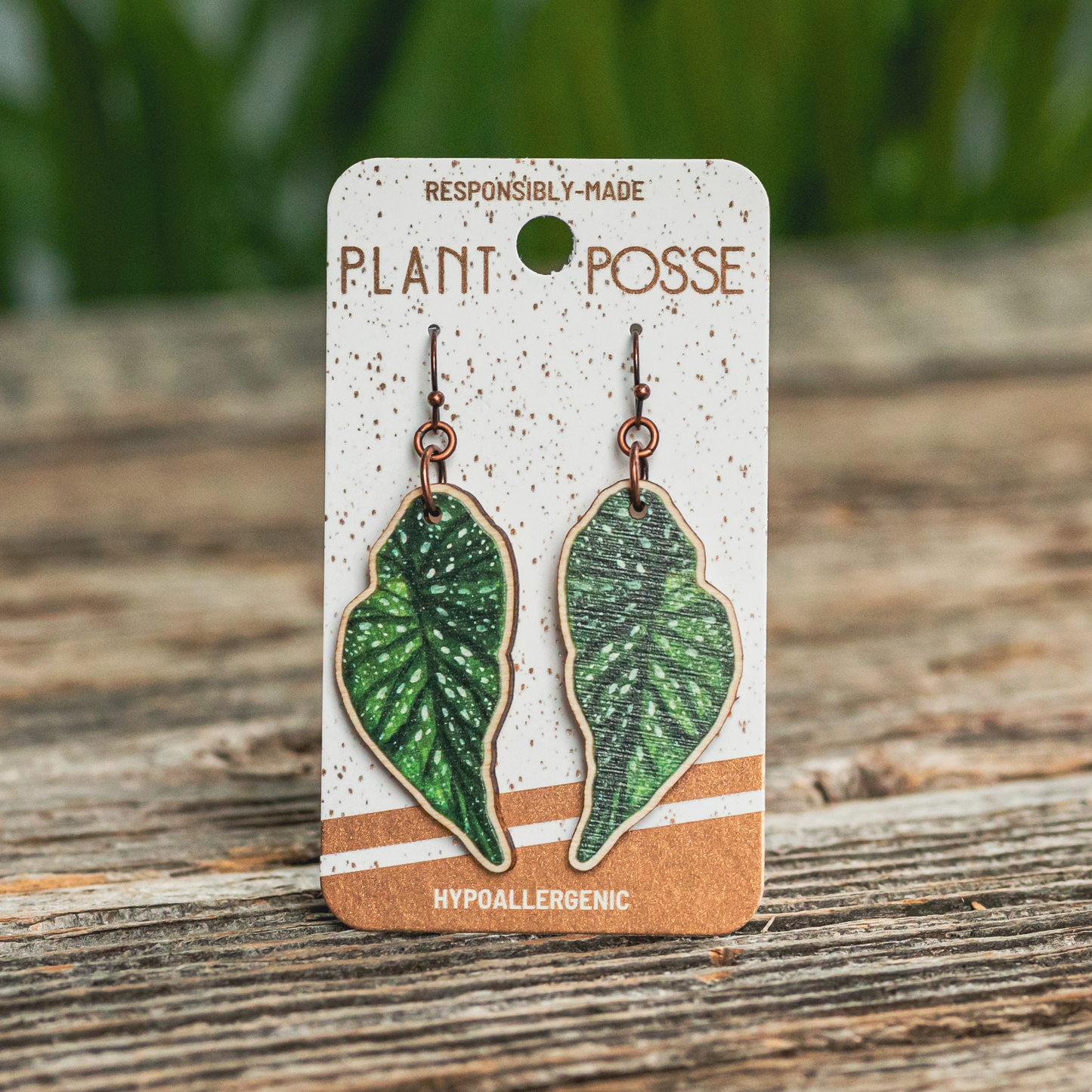 Polka Dot Begonia Dangle Earrings