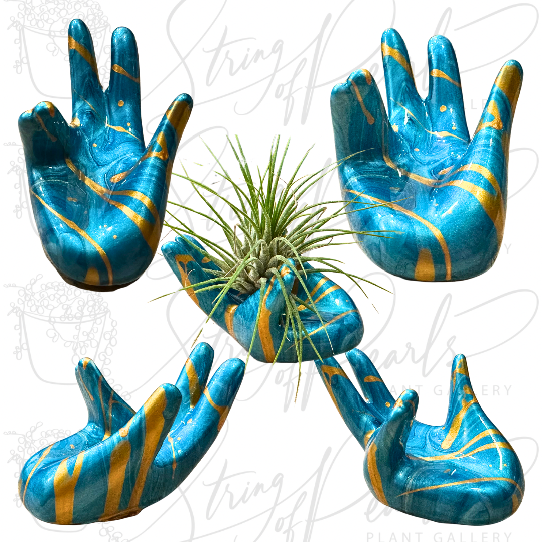 Vibrant Ceramic Hand Air Plant Holder