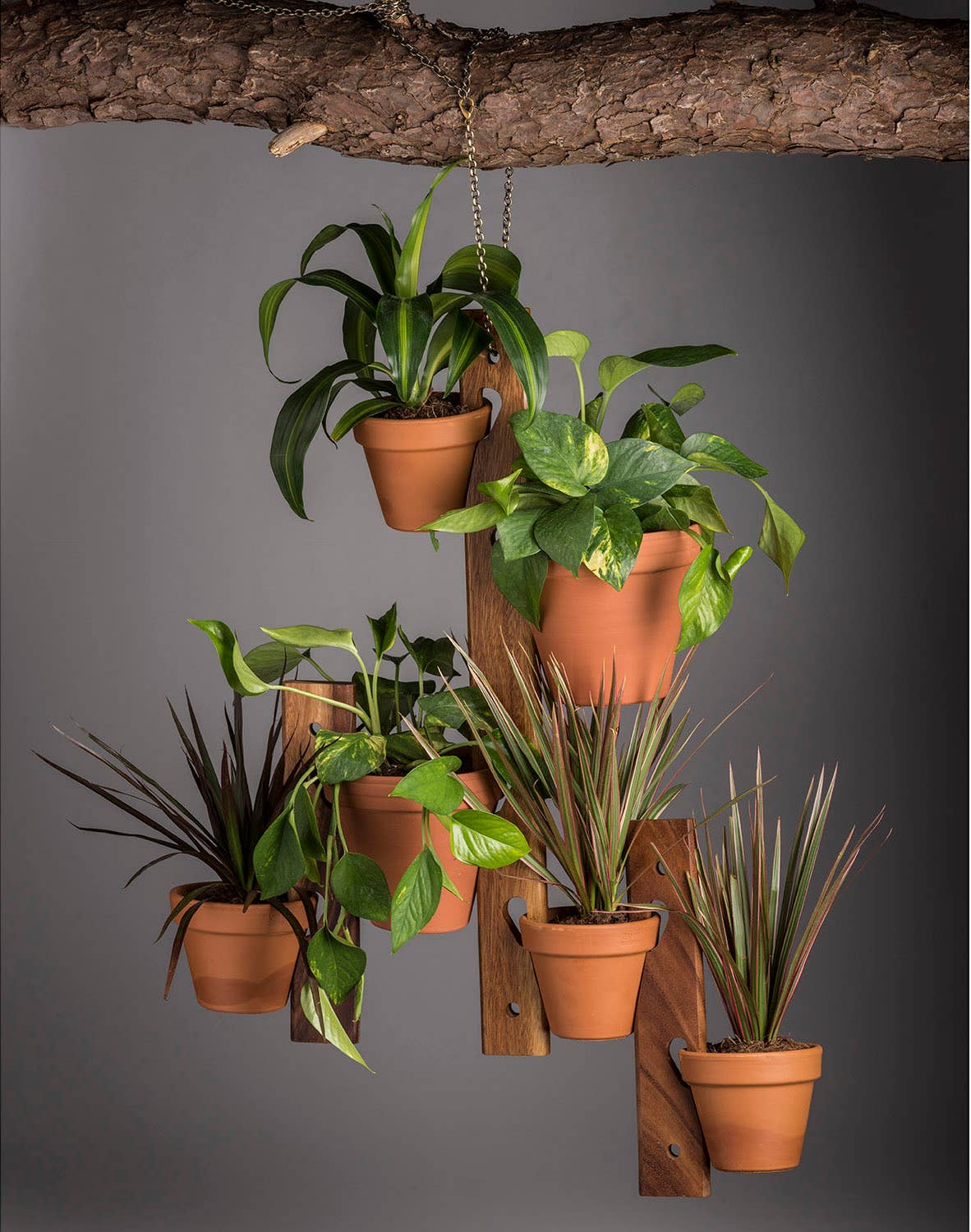 6 Pot Hanging Plant Holder - 3 piece set