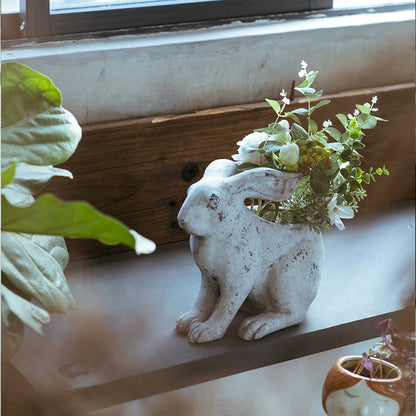 RESIN RABBIT PLANTER - SMALL