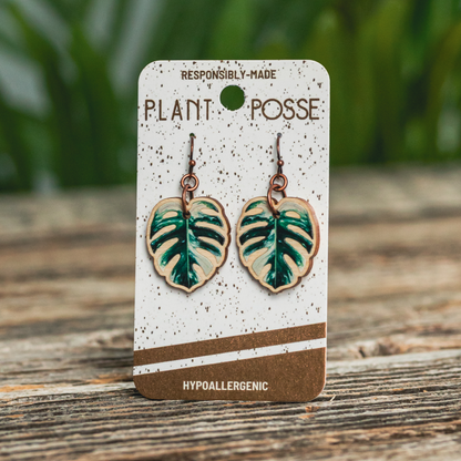 Thai Constellation Monstera Dangle Earrings
