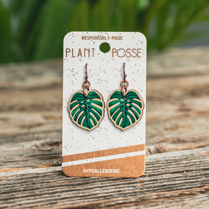 Monstera Dangle Earrings