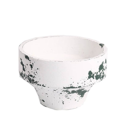 Mottled Cyan Cement Planter - Small