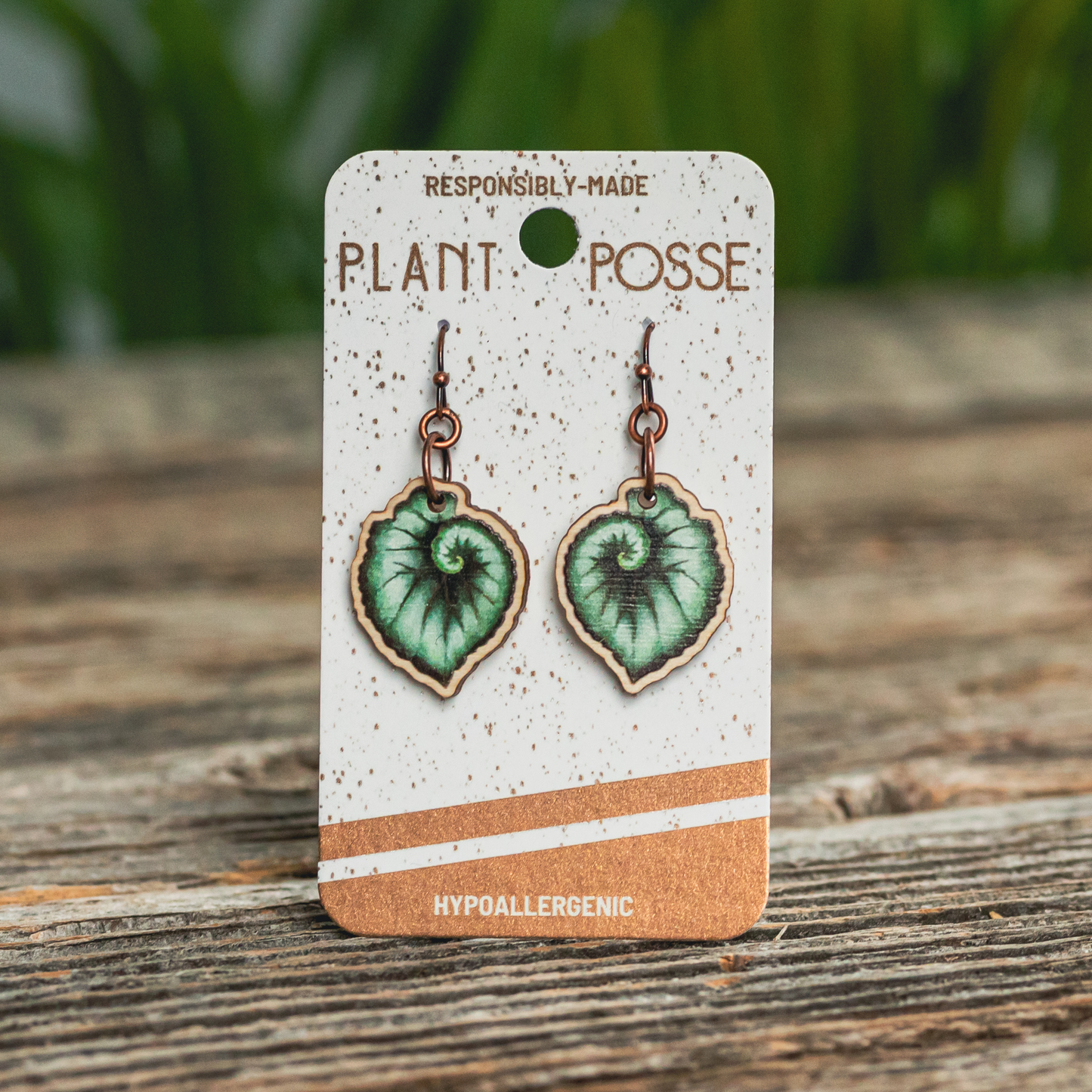 Escargot Begonia Dangle Earrings