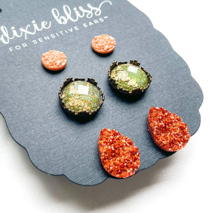 Earring Studs - 3 Sets